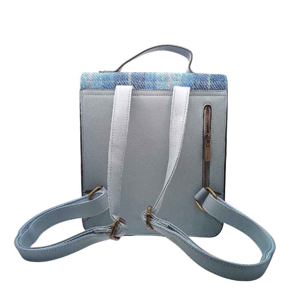 Islander Harris Tweed The Calton Backpack 'Blue Tartan' by Islander - Handbags