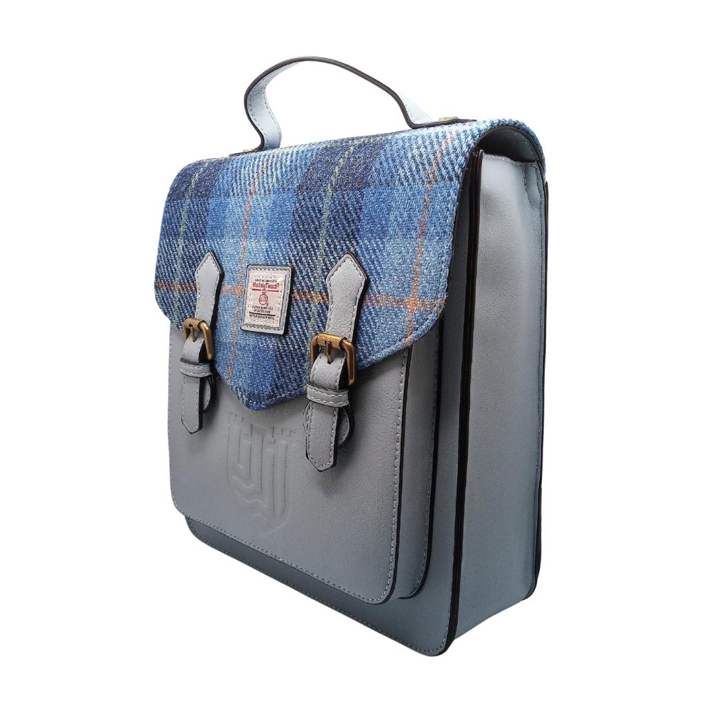 Islander Harris Tweed The Calton Backpack 'Blue Tartan' by Islander - Handbags
