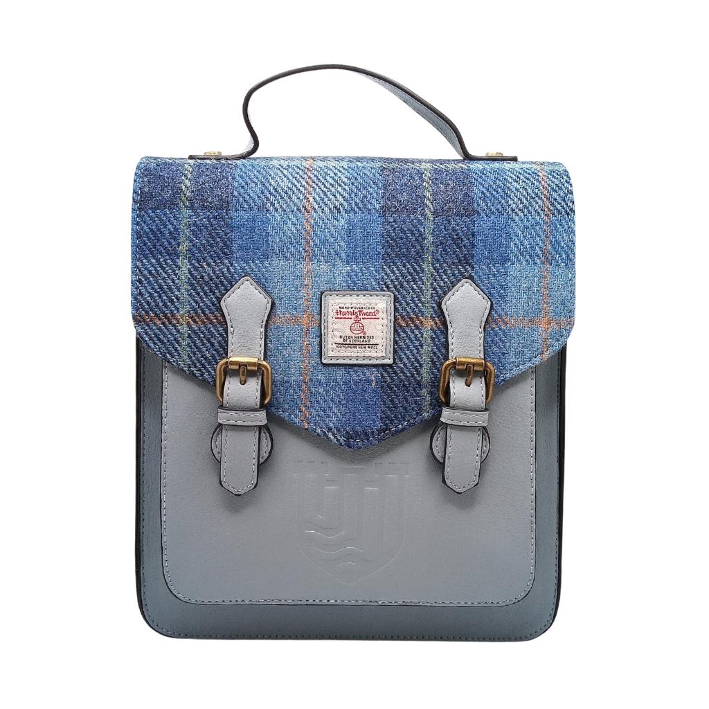 Islander Harris Tweed The Calton Backpack 'Blue Tartan' by Islander - Handbags