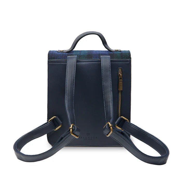 Islander Harris Tweed The Calton Backpack 'Chestnut and Blue Tartan' - The Celtic Gift Store - Handbags