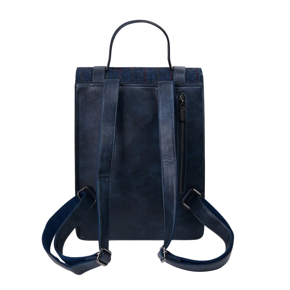 Islander Harris Tweed The Carloway Backpack 'Navy Over - Check'