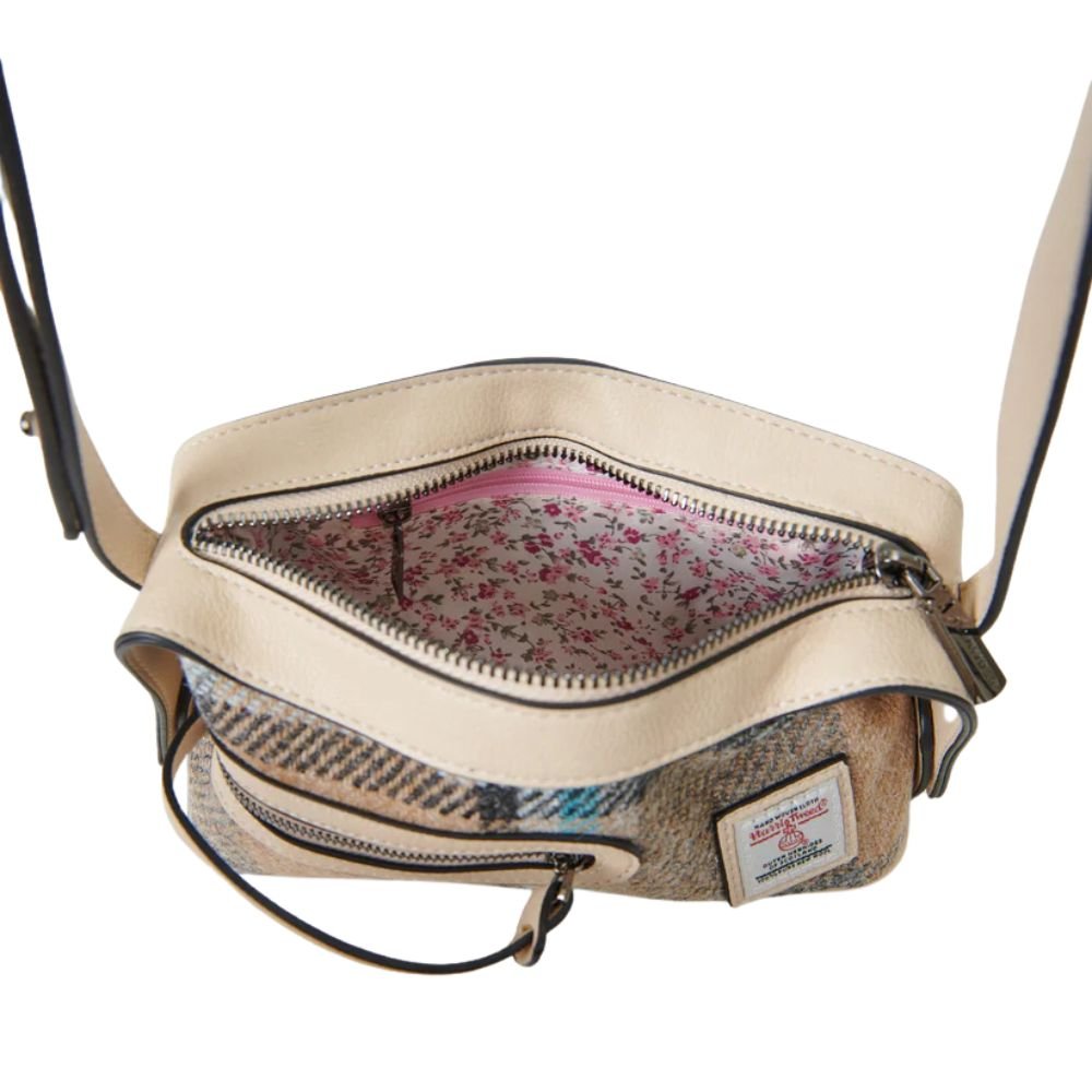 Islander Harris Tweed The Harley Crossbody 'Pink and Green Tartan'