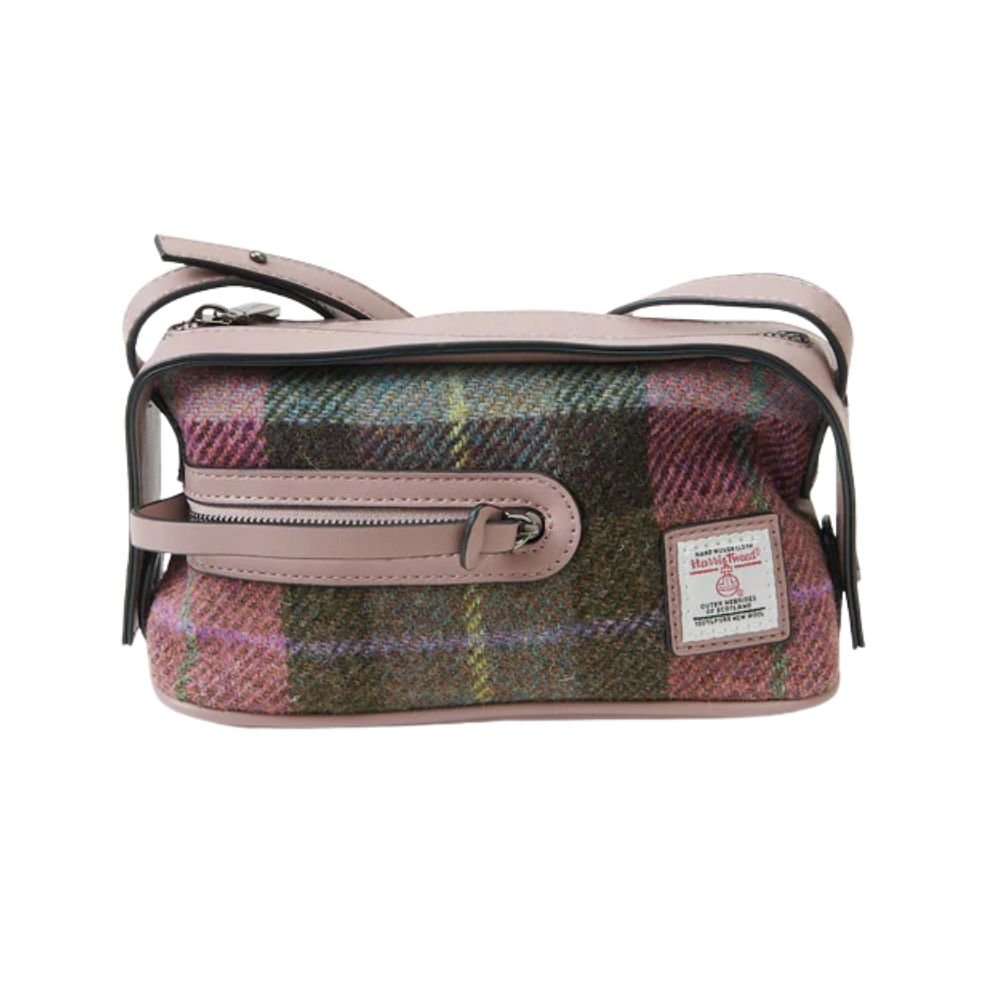 Islander Harris Tweed The Harley Crossbody 'Pink and Green Tartan'