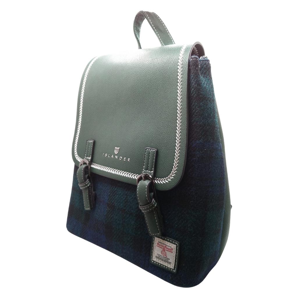 Islander Harris Tweed The Jura Backpack 'Black Watch Tartan' by Islander - Handbags