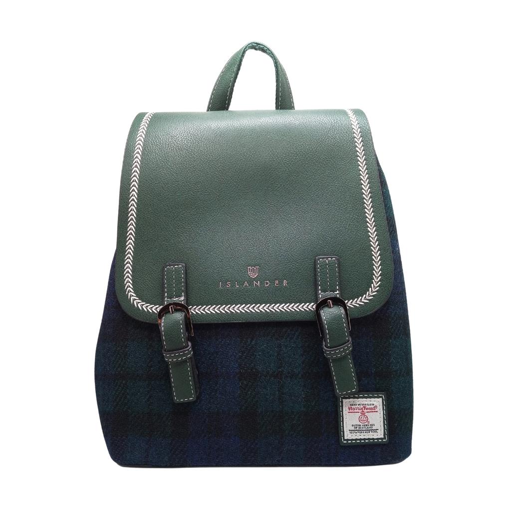 Islander Harris Tweed The Jura Backpack 'Black Watch Tartan' by Islander - Handbags