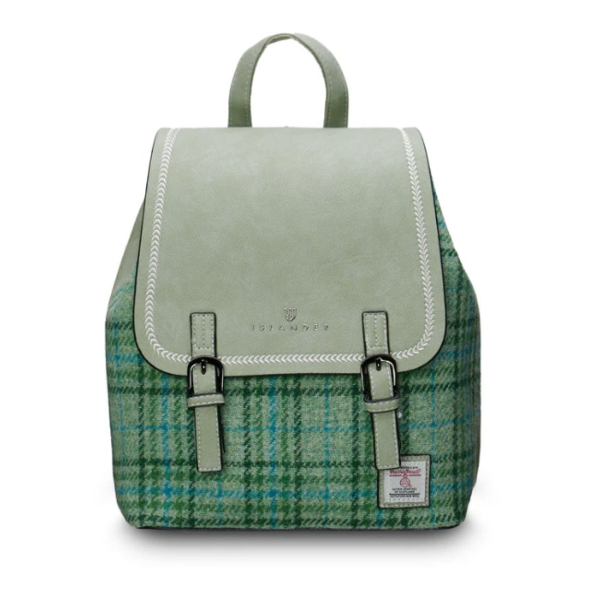 Islander Harris Tweed The Jura Backpack 'Mint Check' - The Celtic Gift Store - Handbags