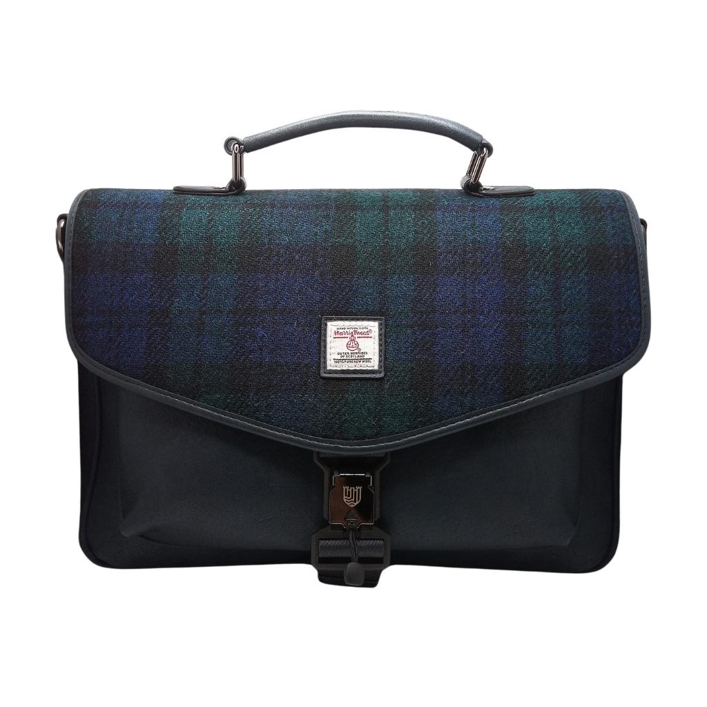 Islander Harris Tweed The Laptop Bag 'Black Watch Tartan' by Islander - Handbags