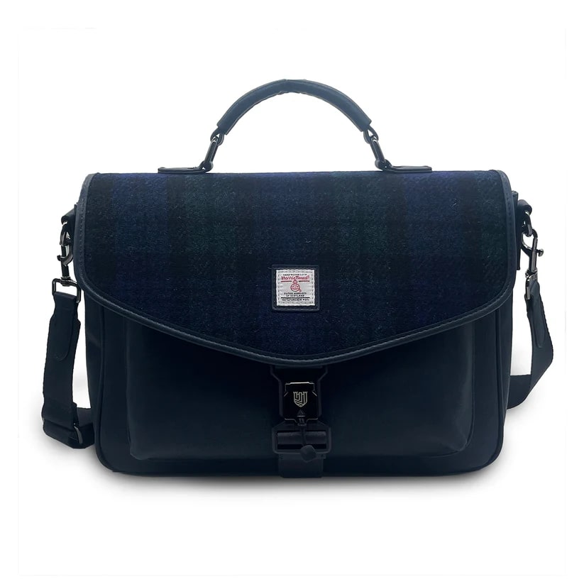 Islander Harris Tweed The Laptop Bag 'Black Watch Tartan'