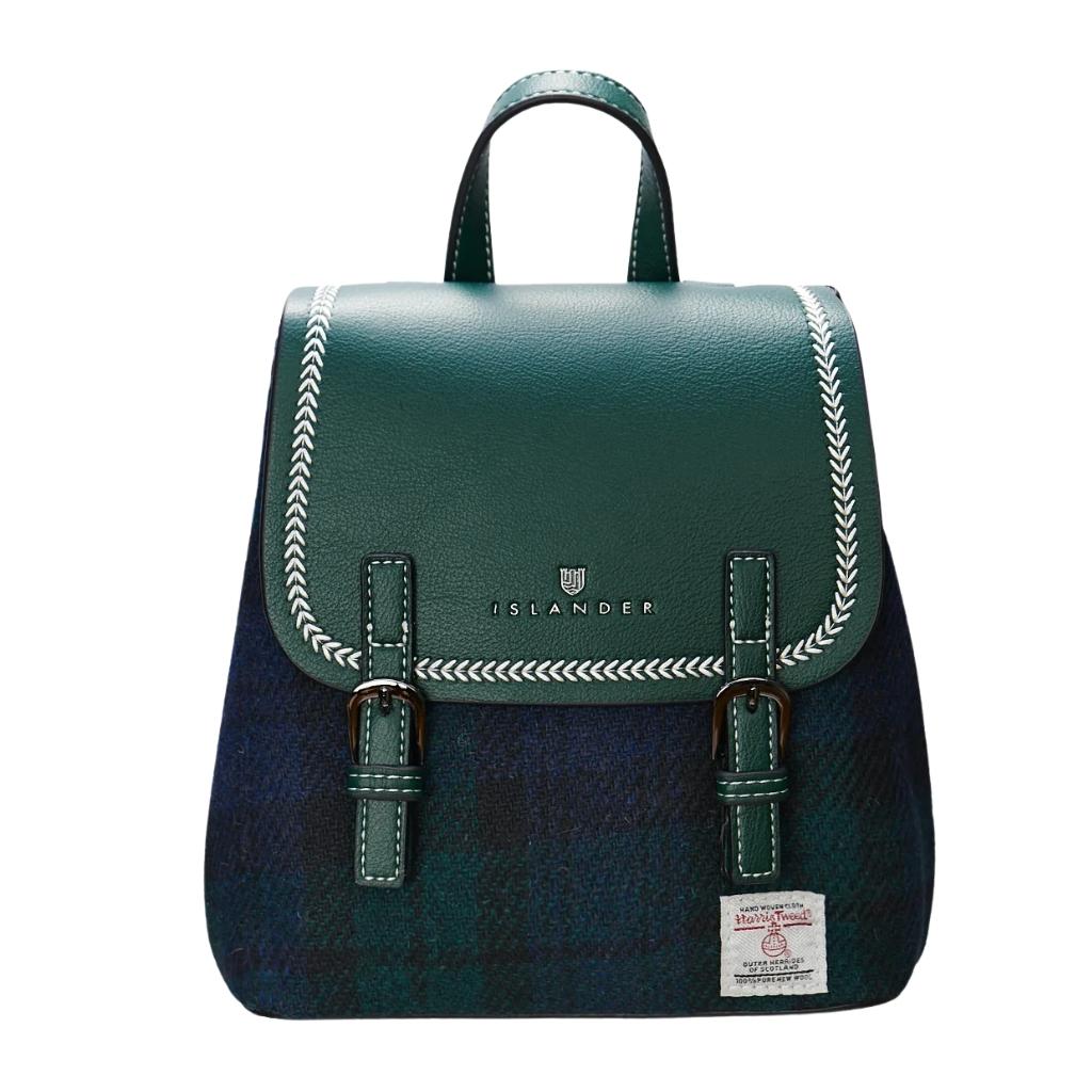 Islander Harris Tweed The Mini Jura Backpack 'Black Watch Tartan' by Islander - Handbags