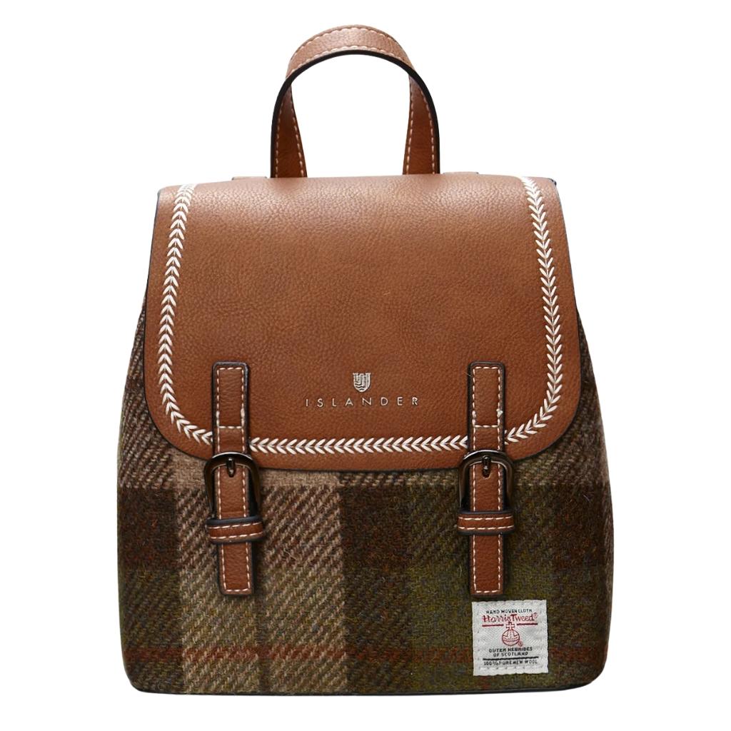 Islander Harris Tweed The Mini Jura Backpack 'Chestnut Tartan' by Islander - Handbags