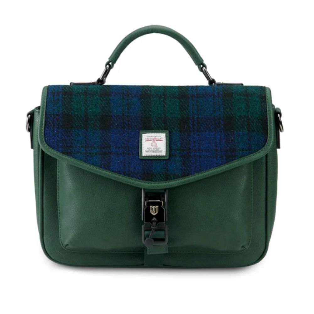 Islander Harris Tweed The Mini Laptop Bag 'Black Watch Tartan' - The Celtic Gift Store - Handbags