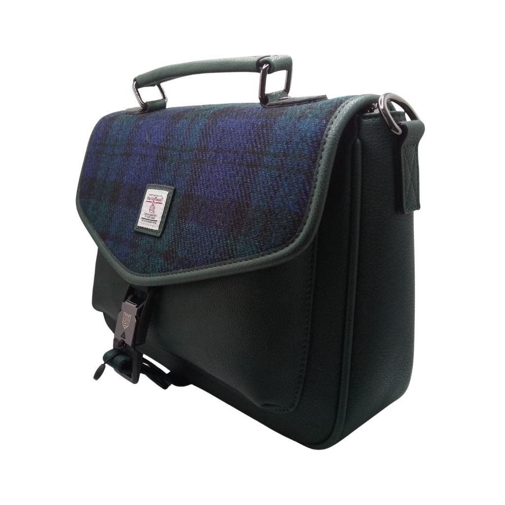 Islander Harris Tweed The Mini Laptop Bag 'Black Watch Tartan' by Islander - Handbags