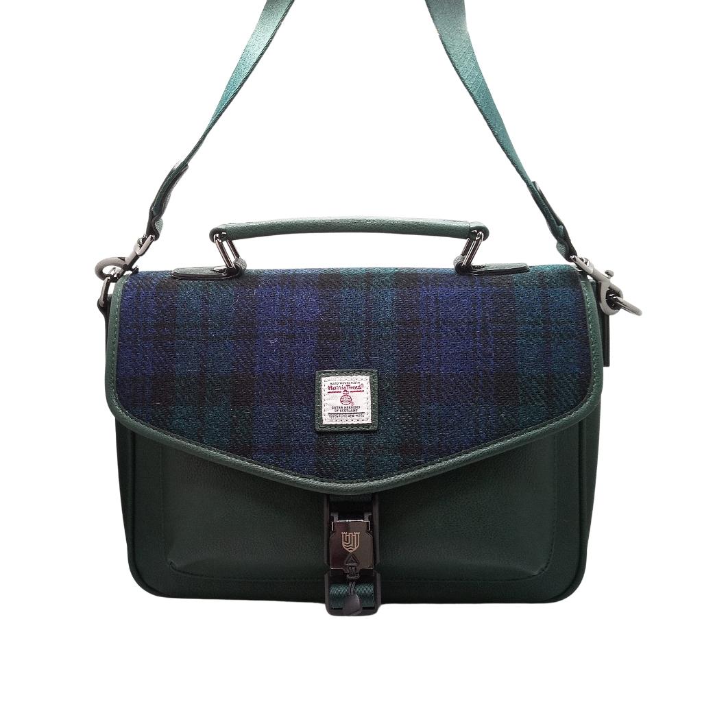 Islander Harris Tweed The Mini Laptop Bag 'Black Watch Tartan' by Islander - Handbags