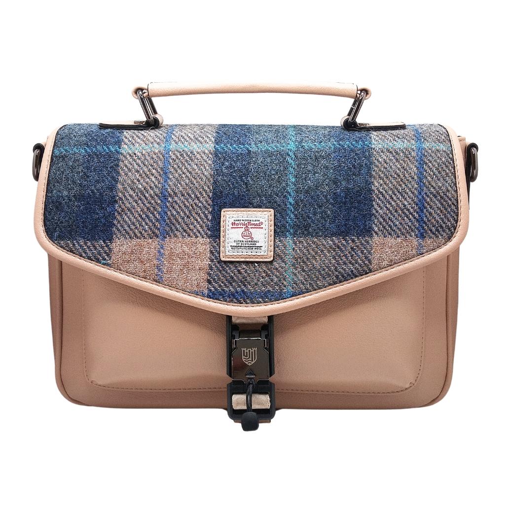 Islander Harris Tweed The Mini Laptop Bag 'Navy Beige Tartan' by Islander - Handbags