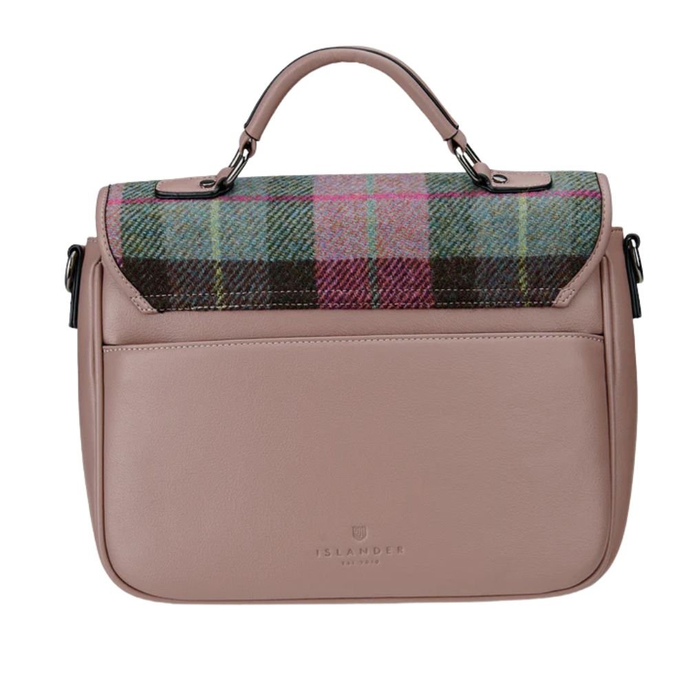 Islander Harris Tweed The Mini Laptop Bag 'Pink and Green Tartan'