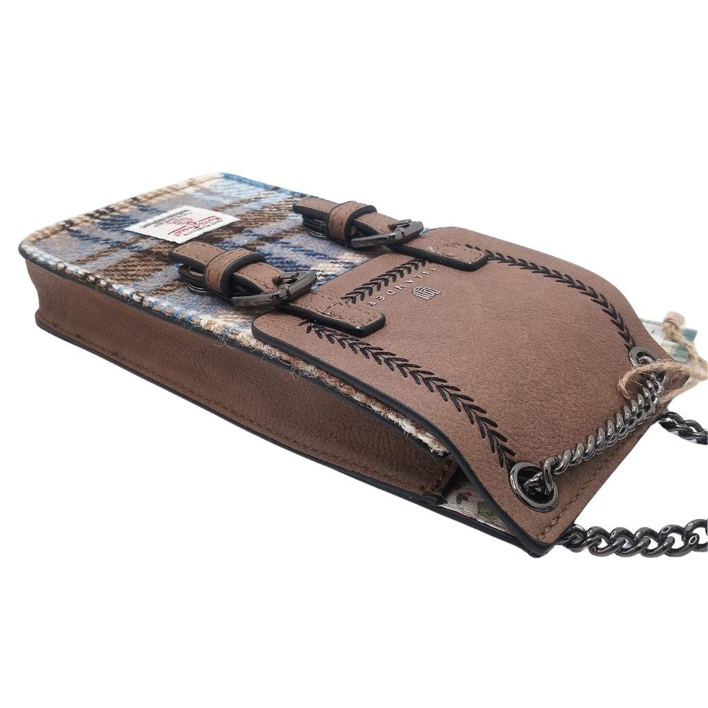 Islander Harris Tweed The Phone Tote 'Blue and Beige Tartan'