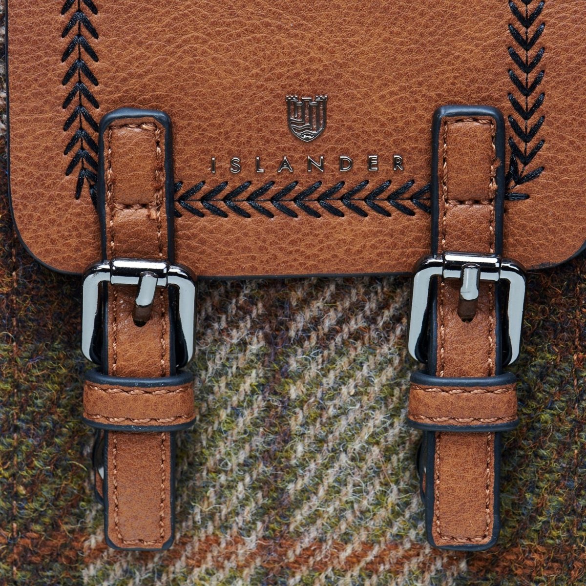 Islander Harris Tweed The Phone Tote 'Chestnut Tartan'