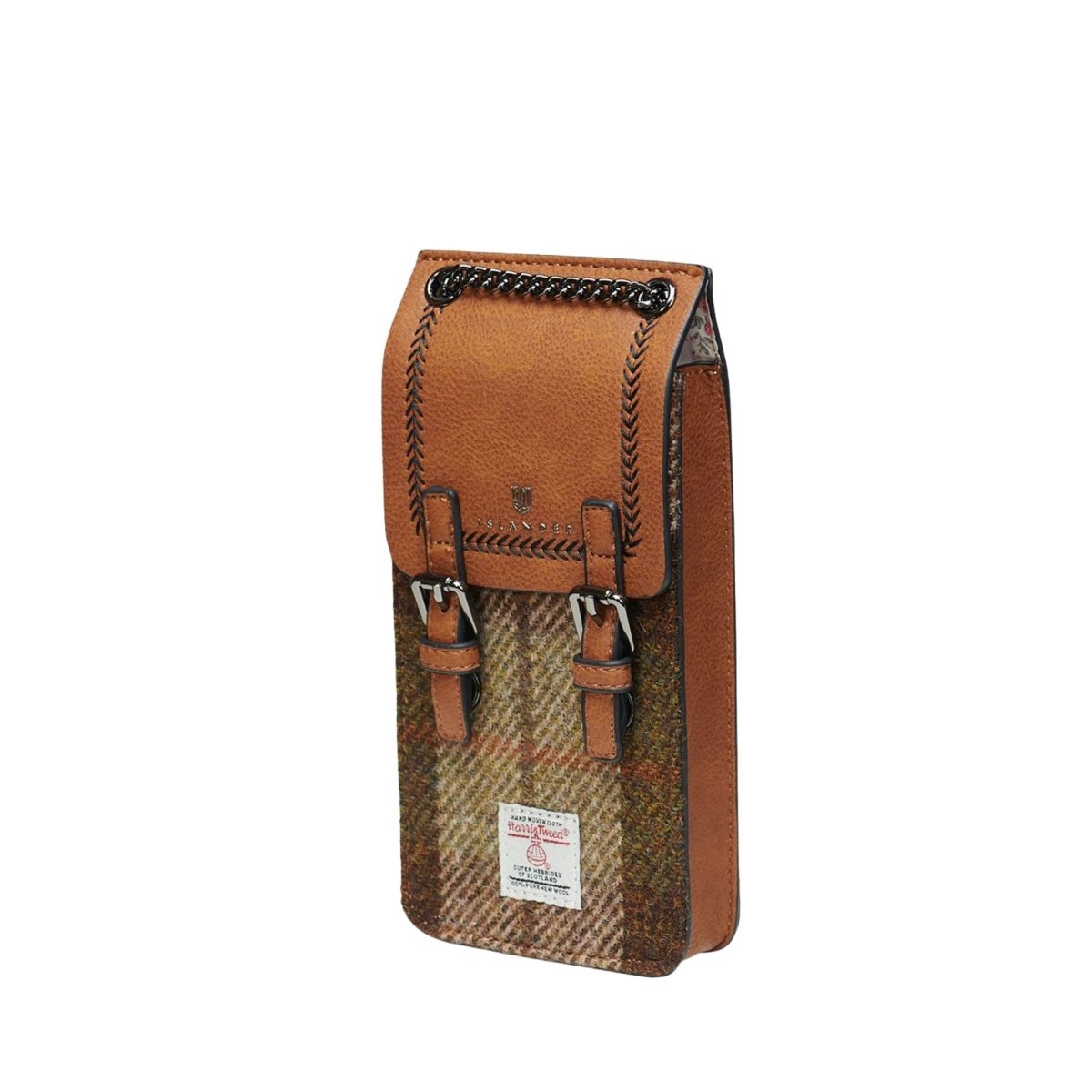 Islander Harris Tweed The Phone Tote 'Chestnut Tartan'