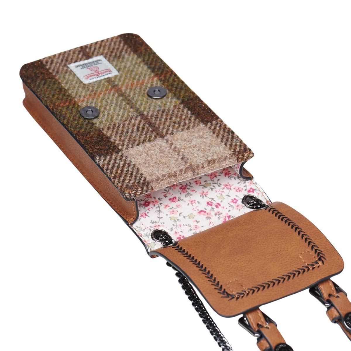 Islander Harris Tweed The Phone Tote 'Chestnut Tartan'