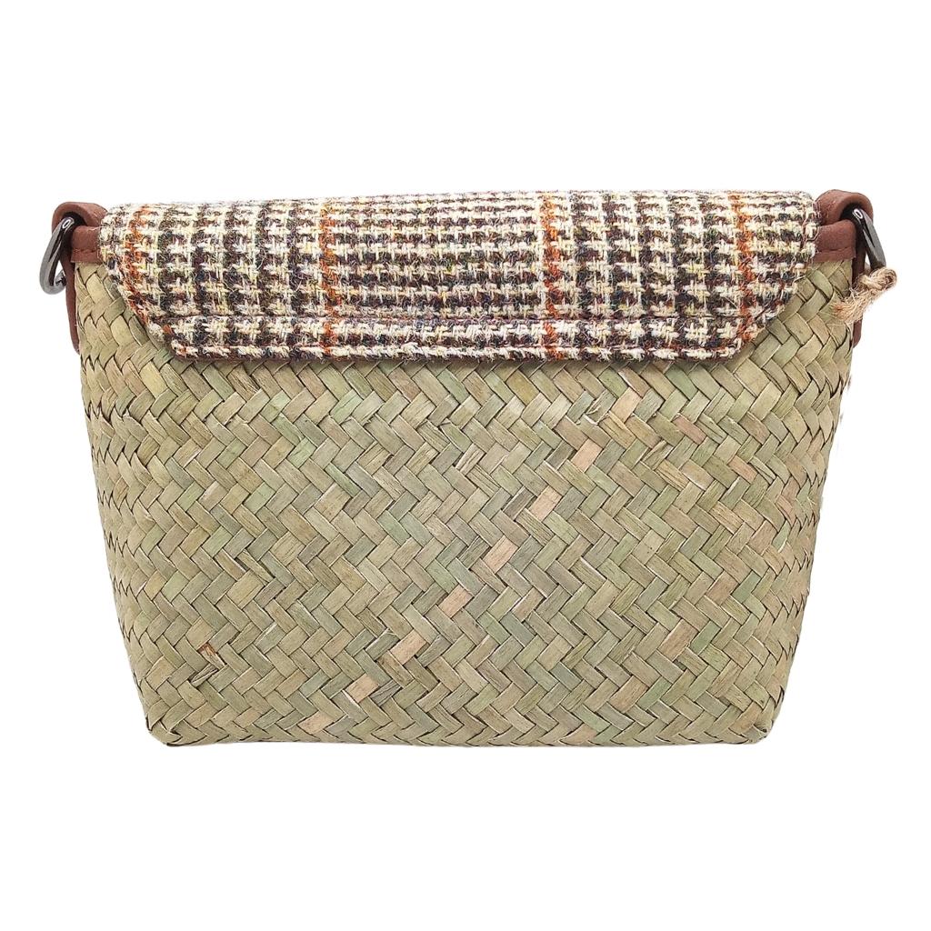 Islander Harris Tweed The Reed Crossbody 'Beige Dogtooth' by Islander - Handbags