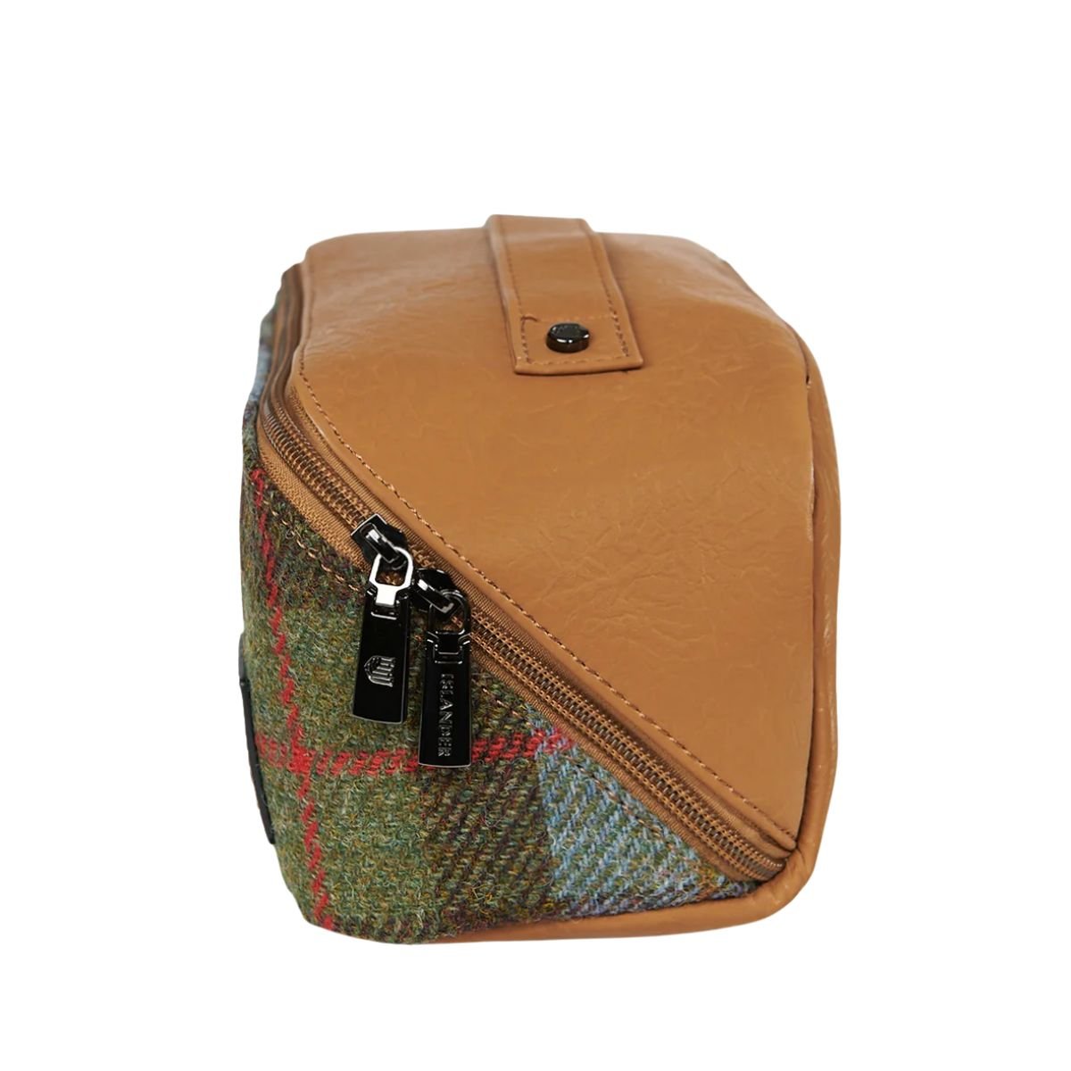 Islander Harris Tweed Toiletry Bag 'Black and Grey Herringbone'