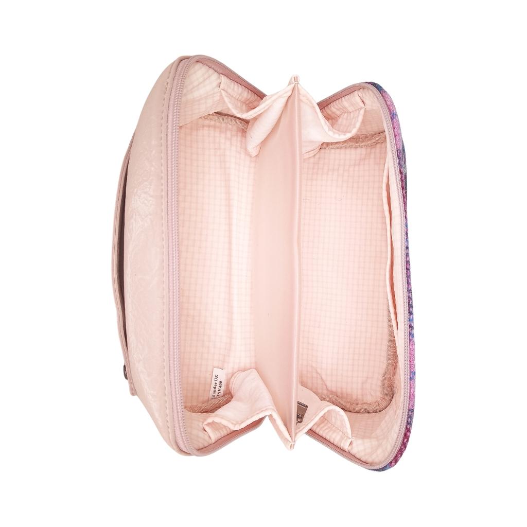Islander Harris Tweed Toiletry Bag 'Pink and Blue Tartan' by Islander - Health & Beauty