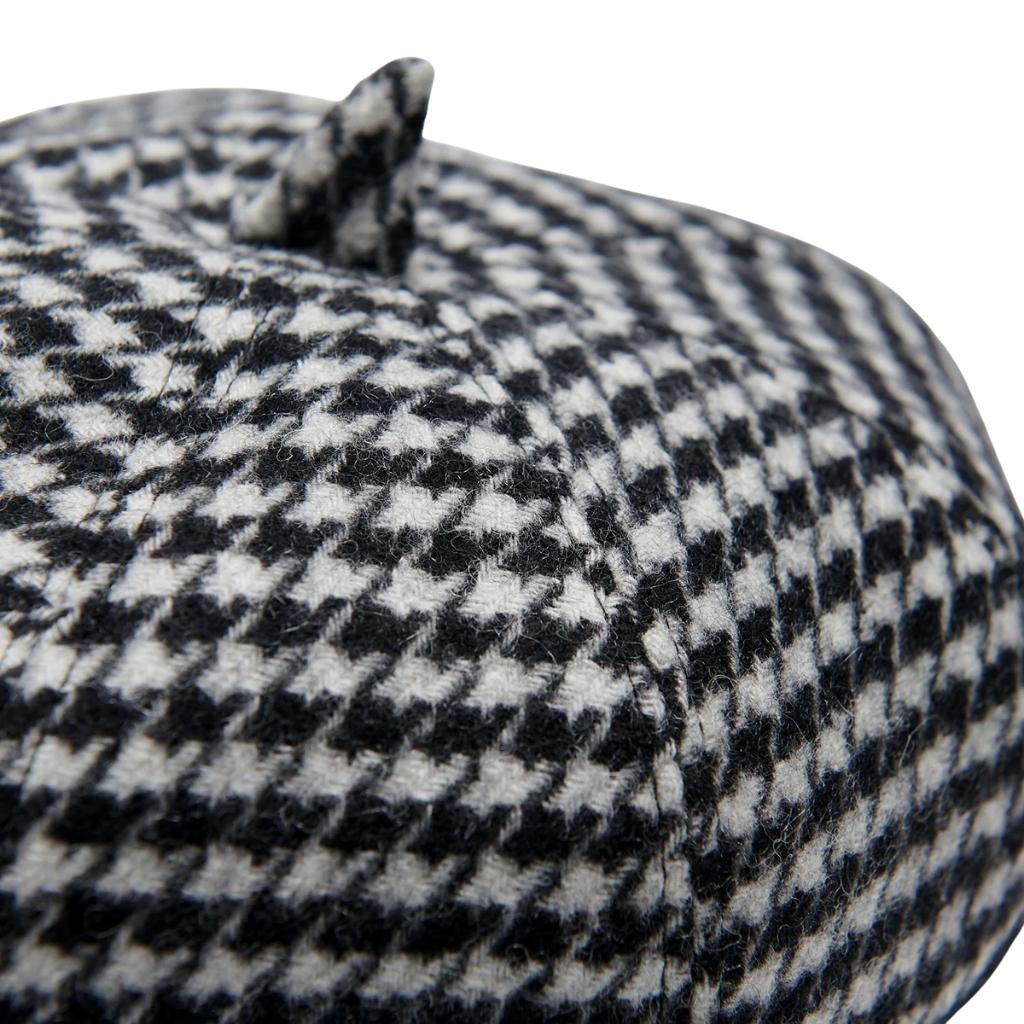 Islander Lambswool Bunnet Hat- Black and White Dogtooth