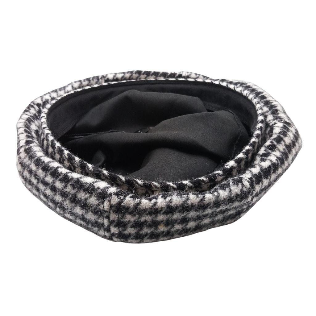Islander Lambswool Bunnet Hat- Black and White Dogtooth by Islander - Scarves & Shawls