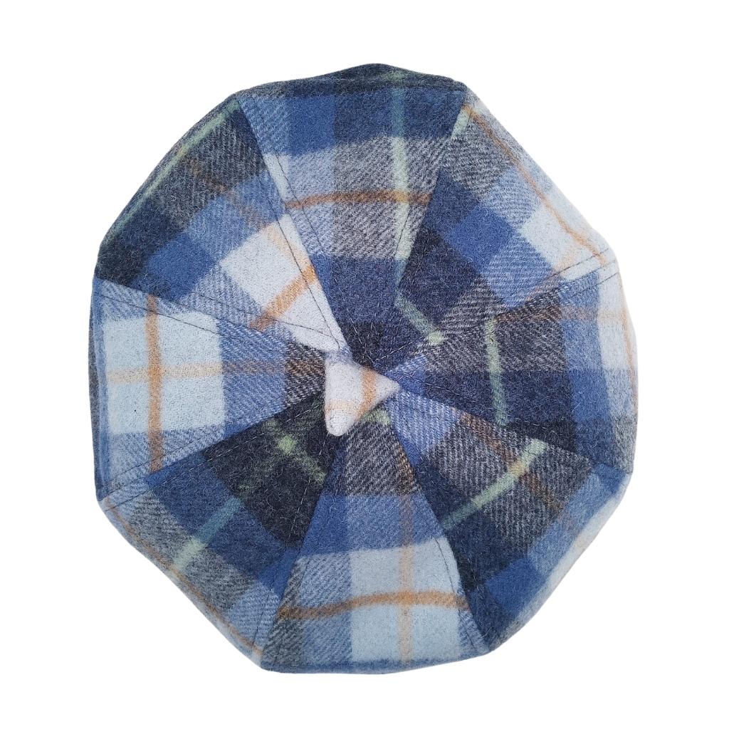 Islander Lambswool Bunnet Hat- Blue Tartan by Islander - Scarves & Shawls