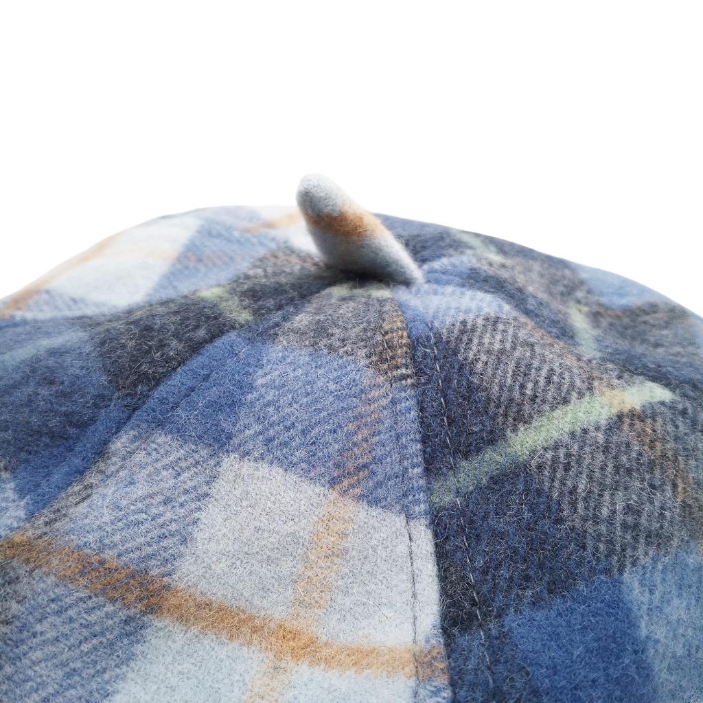 Islander Lambswool Bunnet Hat- Blue Tartan by Islander - Scarves & Shawls