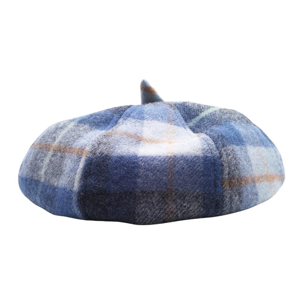 Islander Lambswool Bunnet Hat- Blue Tartan by Islander - Scarves & Shawls