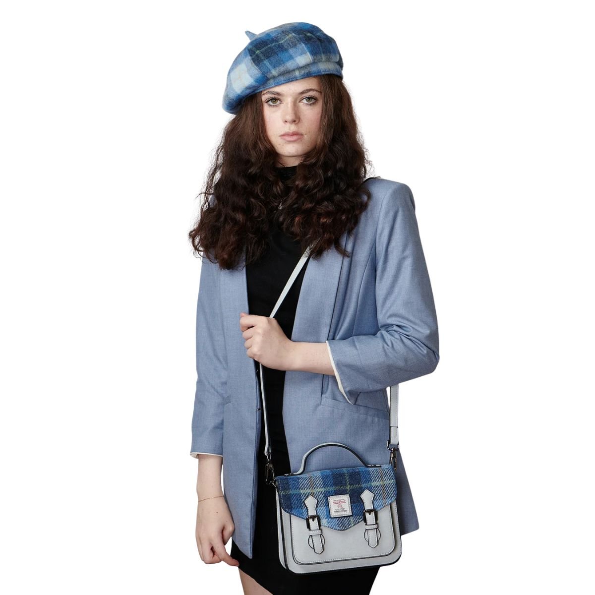 Islander Lambswool Bunnet Hat - Blue Tartan