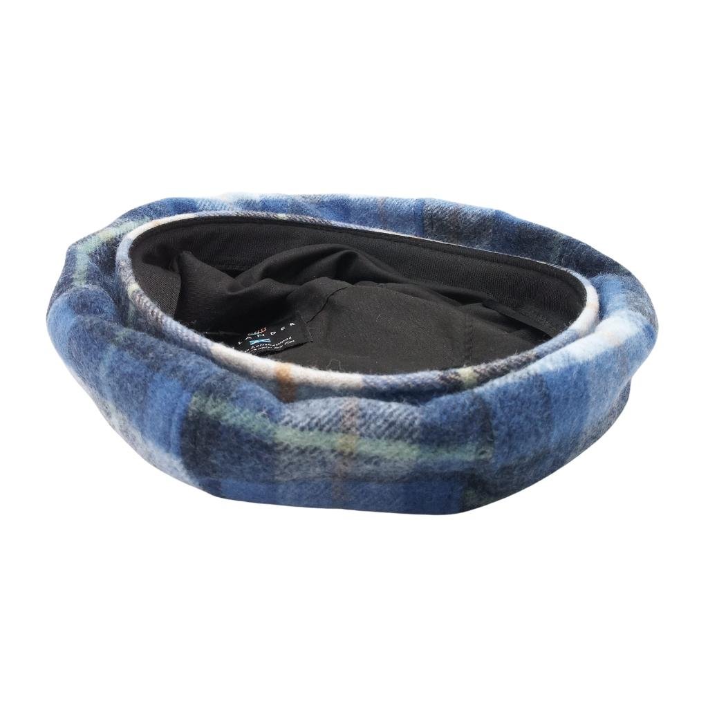 Islander Lambswool Bunnet Hat- Blue Tartan by Islander - Scarves & Shawls