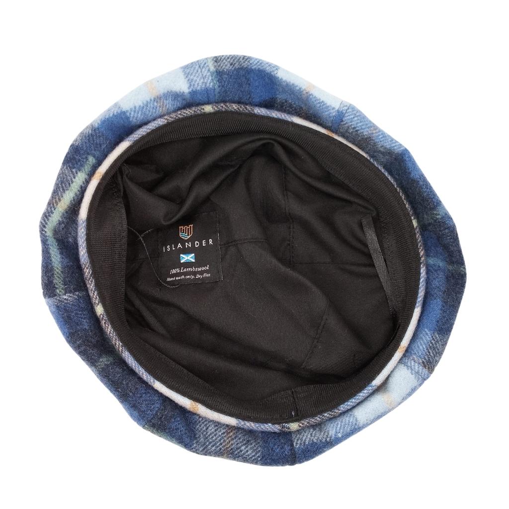 Islander Lambswool Bunnet Hat- Blue Tartan by Islander - Scarves & Shawls