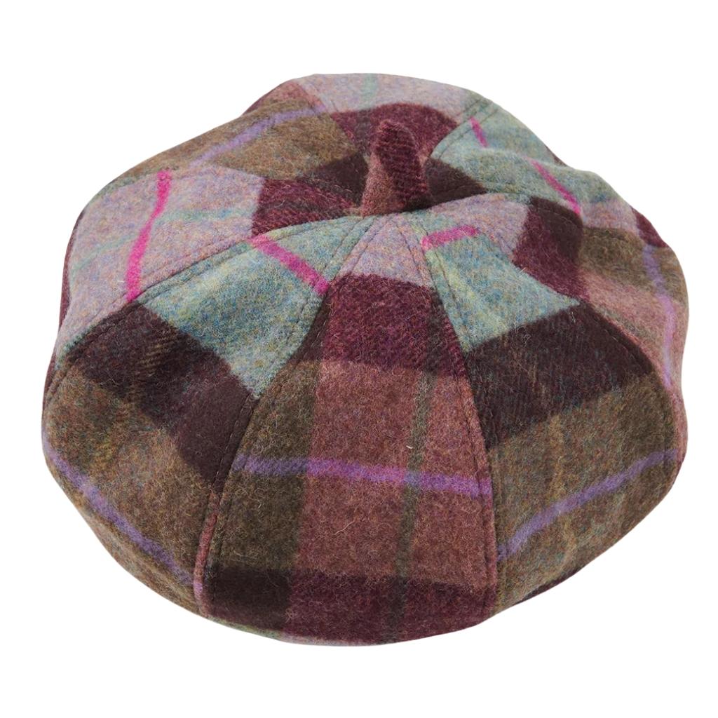 Islander Lambswool Bunnet Hat- Pink and Green Tartan