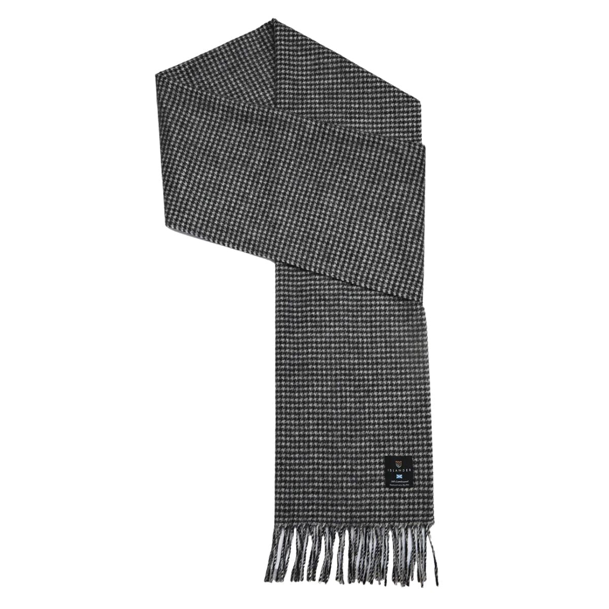 Islander Lambswool Scarf - Black and White Dogstooth