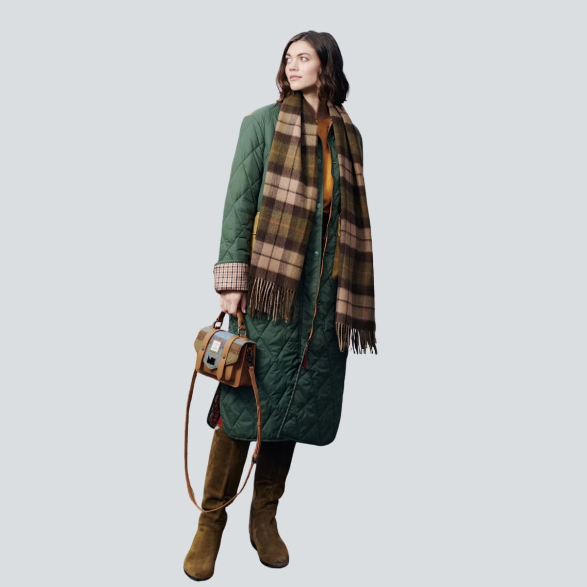 Islander Lambswool Scarf - Chestnut Tartan