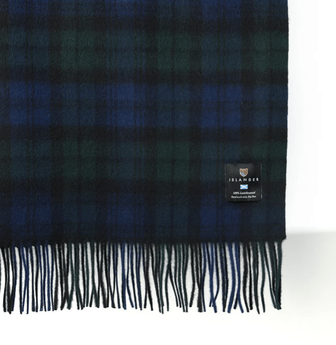 Islander Oversized Lambswool Blanket - Black Watch Tartan - The Celtic Gift Store - Blankets and Bedding