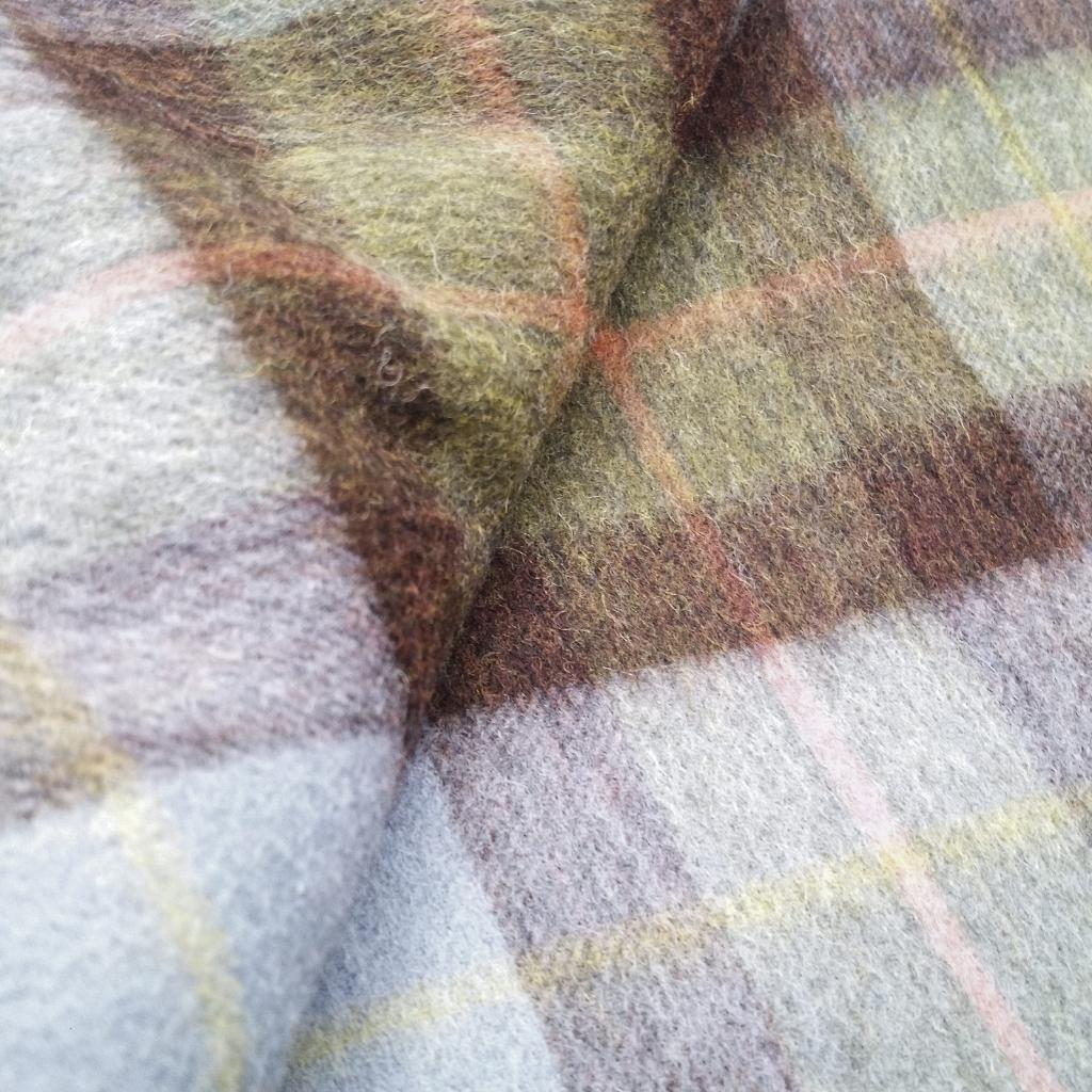 Islander Oversized Lambswool Blanket - Chestnut and Blue Tartan by Islander - Blankets and Bedding