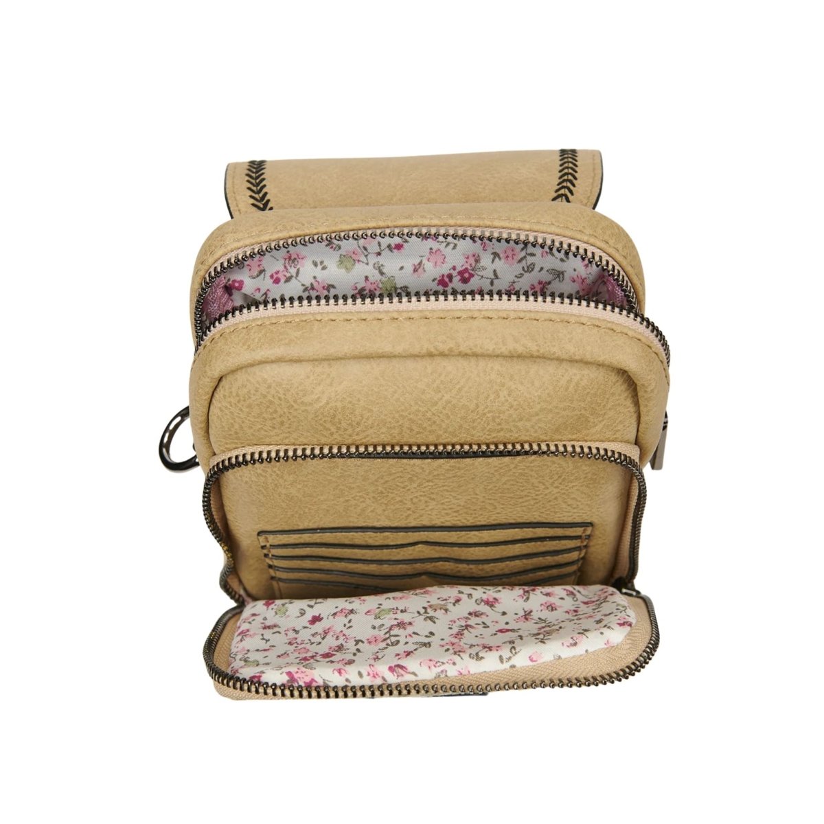 Islander The Baby Jura Crossbody Bag 'Cream and Blue Herringbone'