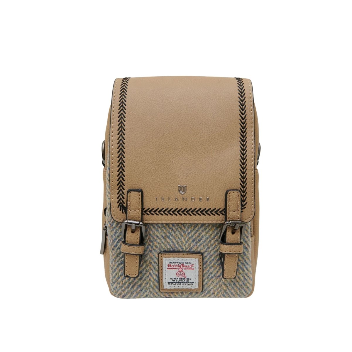 Islander The Baby Jura Crossbody Bag 'Cream and Blue Herringbone'