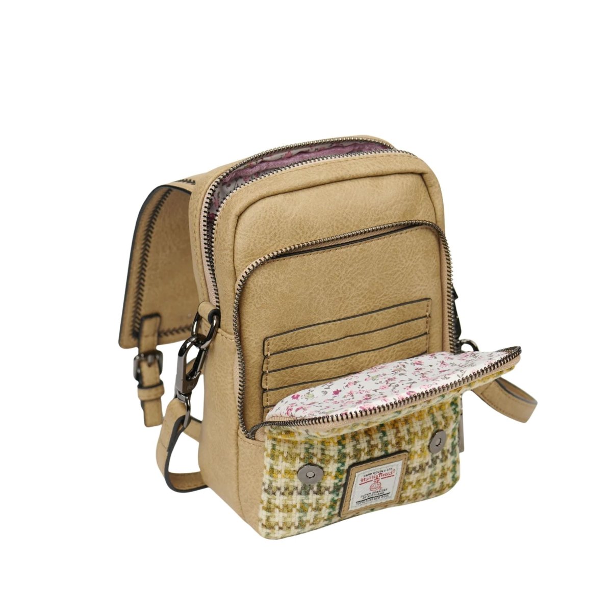 Islander The Baby Jura Crossbody Bag 'Cream and Blue Herringbone'