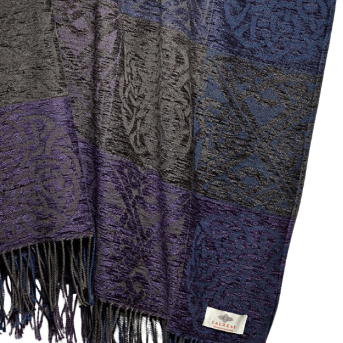 Jacquard Celtic Knot Throw - Blue/Purple/Grey