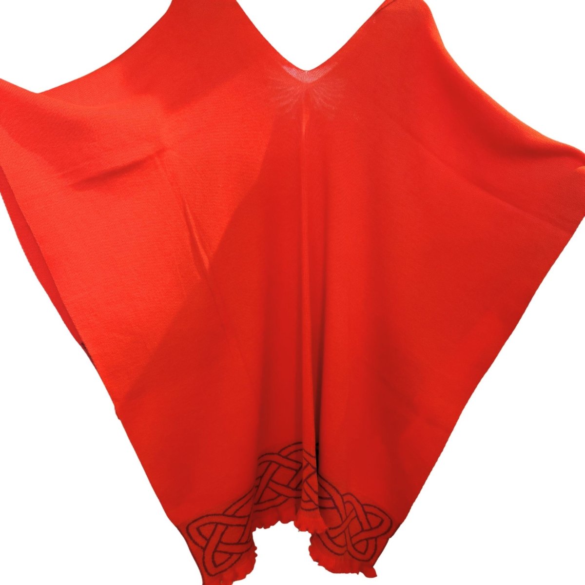 Jimmy Hourihan Celtic Knot Ruffle Shawl - Bright Orange/Eggplant Purple - The Celtic Gift Store - Scarves & Shawls