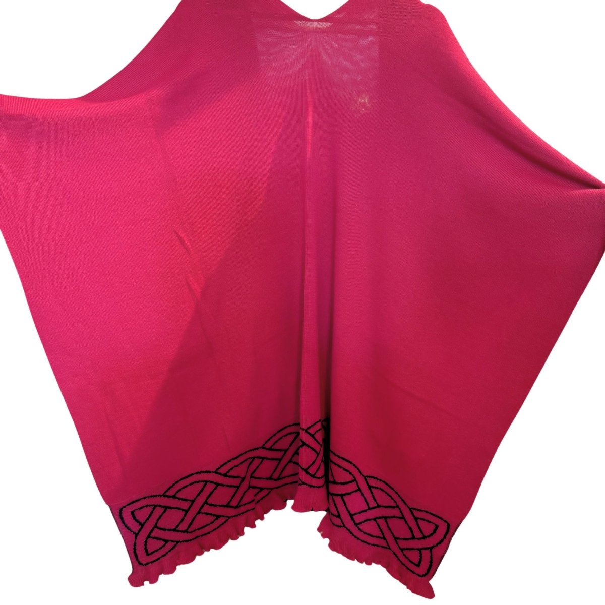 Jimmy Hourihan Celtic Knot Ruffle Shawl - Hot Pink/Black - The Celtic Gift Store - Scarves & Shawls