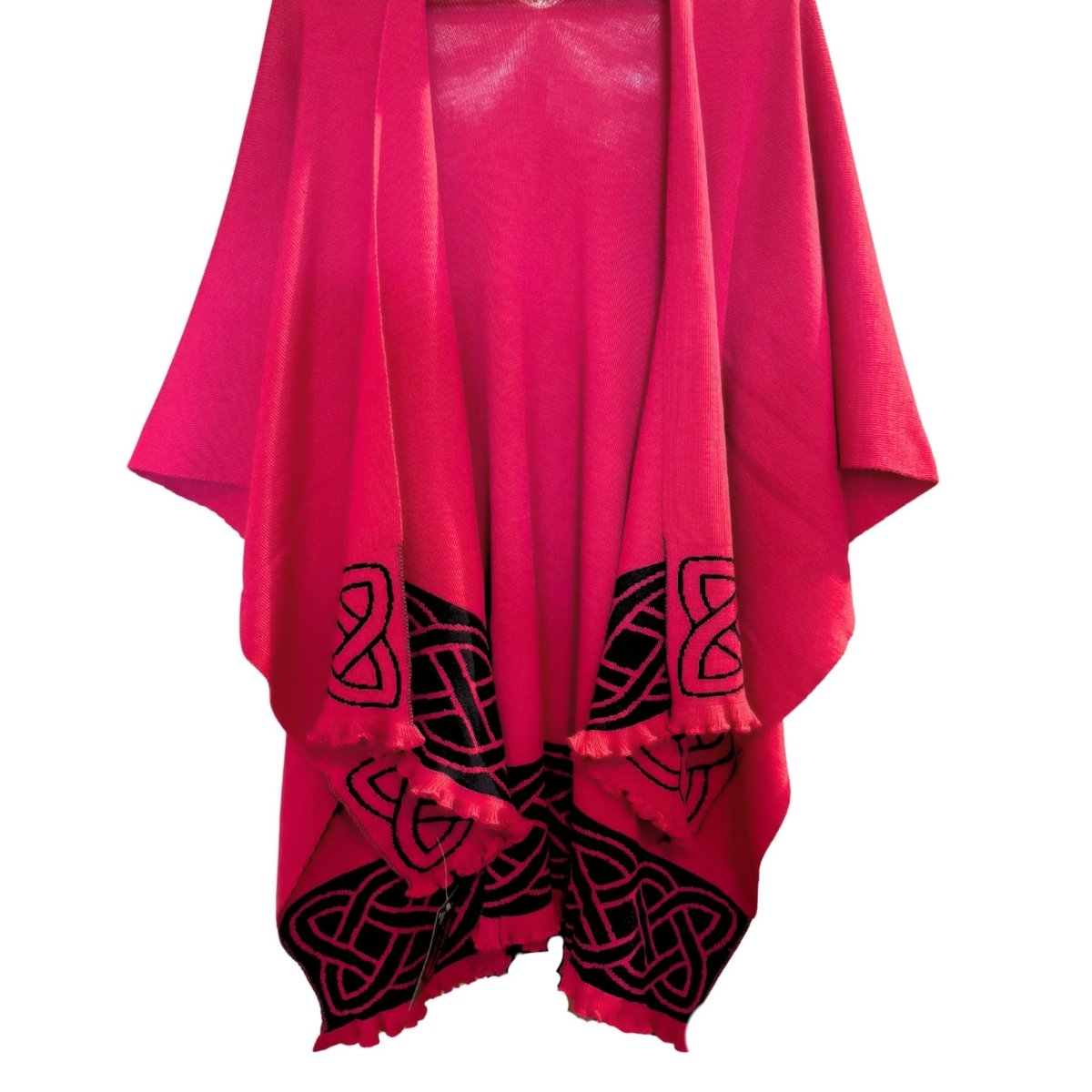 Jimmy Hourihan Celtic Knot Ruffle Shawl - Hot Pink/Black - The Celtic Gift Store - Scarves & Shawls