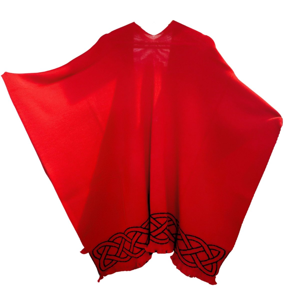 Jimmy Hourihan Celtic Knot Ruffle Shawl - Red/Black - The Celtic Gift Store - Scarves & Shawls