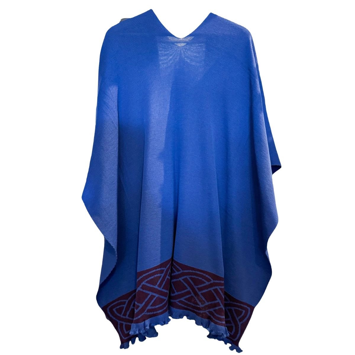 Jimmy Hourihan Celtic Knot Ruffle Shawl - Royal Blue/Eggplant