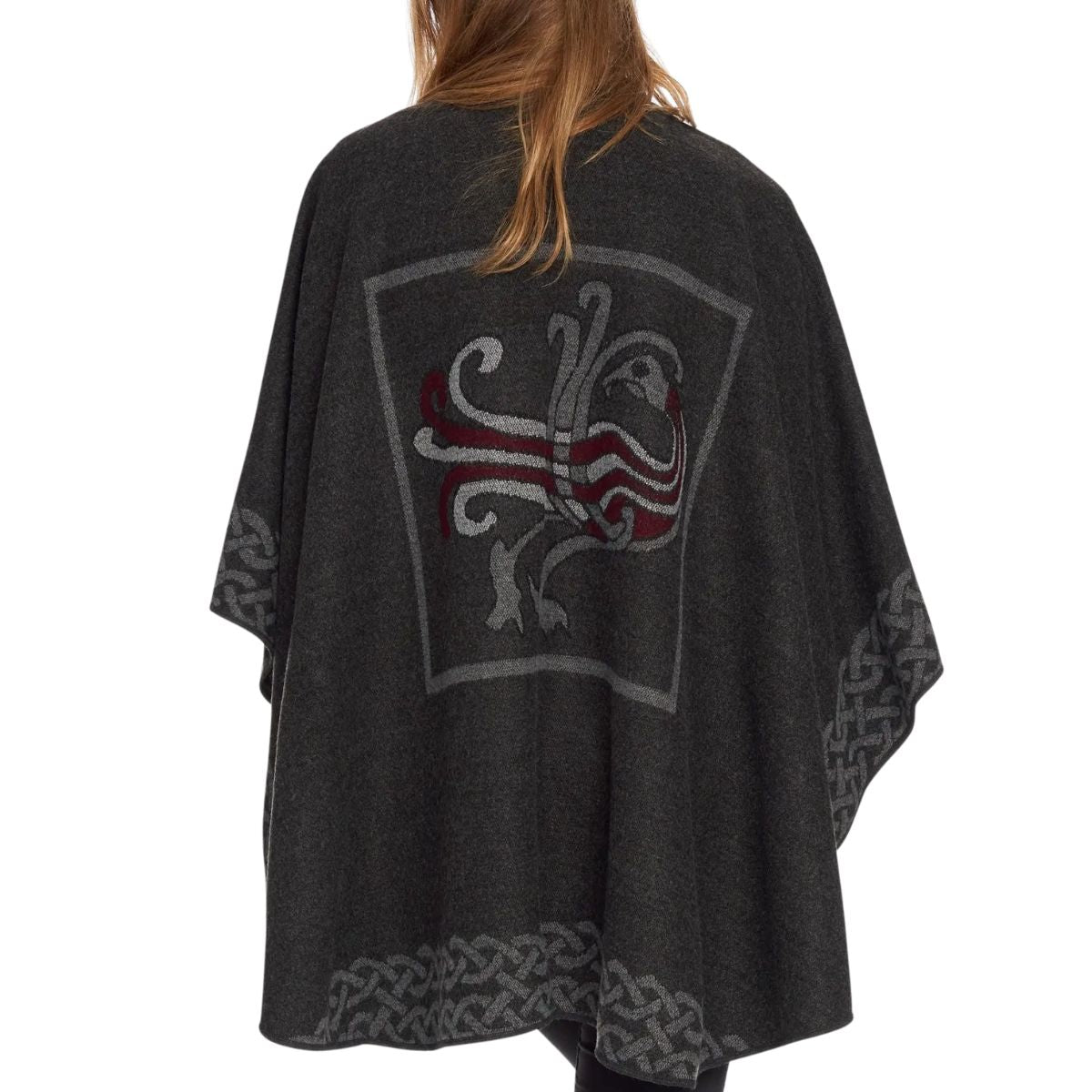 Jimmy Hourihan Celtic Shawl - Grey/Burgundy