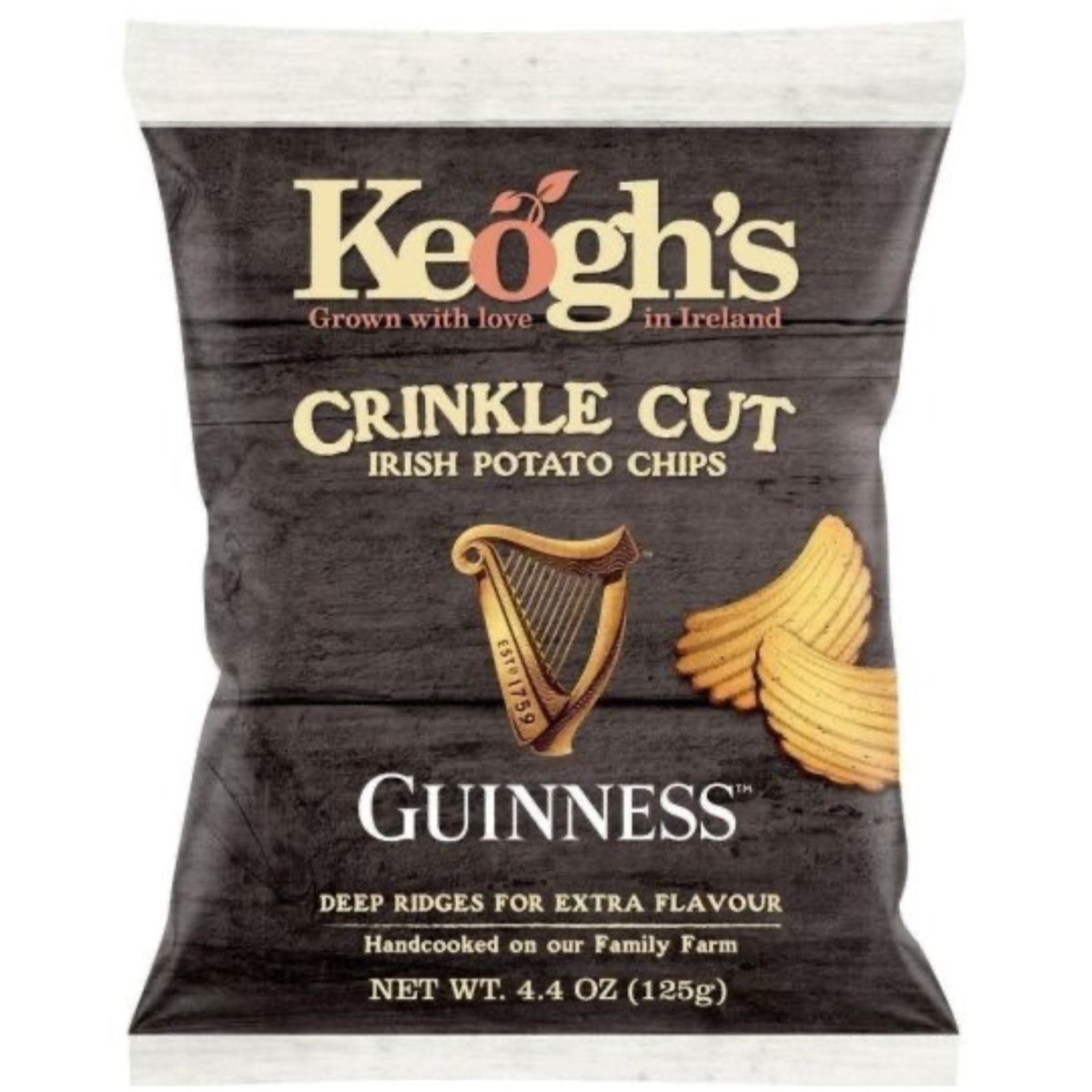 Keogh's Crinkle Cut Guinness Chips - 125g - The Celtic Gift Store - Food